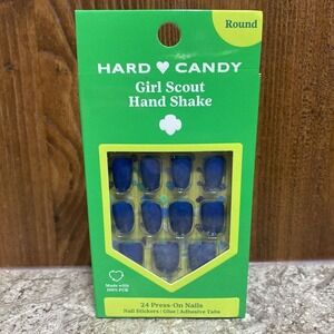 Hard Candy Girl Scout Hand Shake 24 Press On Royal Blue Nails New